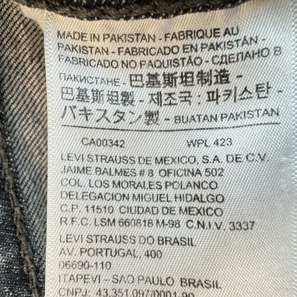 Levi’s Wedgie Jeans Women's 27 x 26 Faded Black Button Fly Raw Fray Hem Stretch - Picture 12 of 14